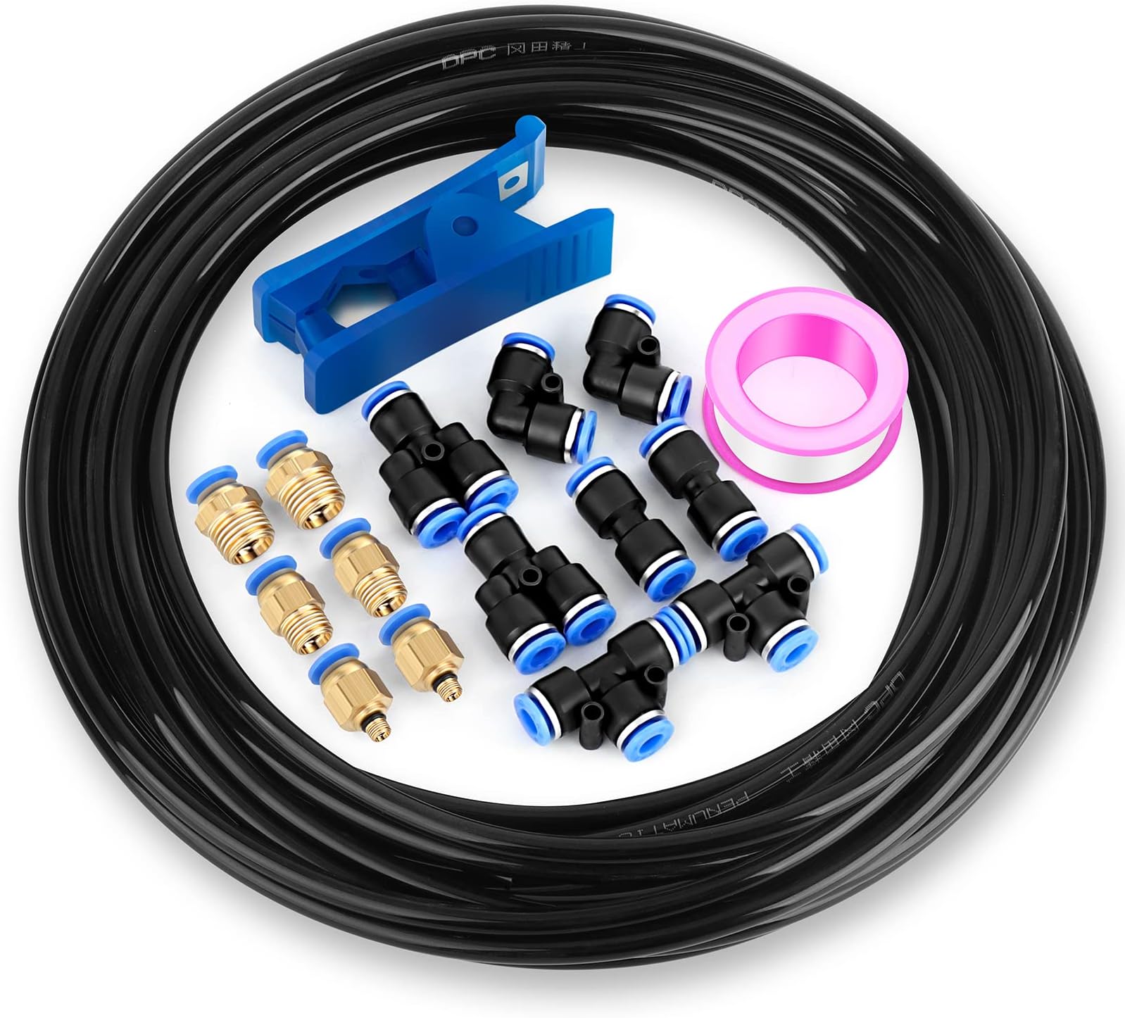 – TAILONZ PNEUMATIC Black 4mm OD 2.5mm ID Polyurethane PU Air Hose Pipe Tube Kit 10 Meter 32.8ft