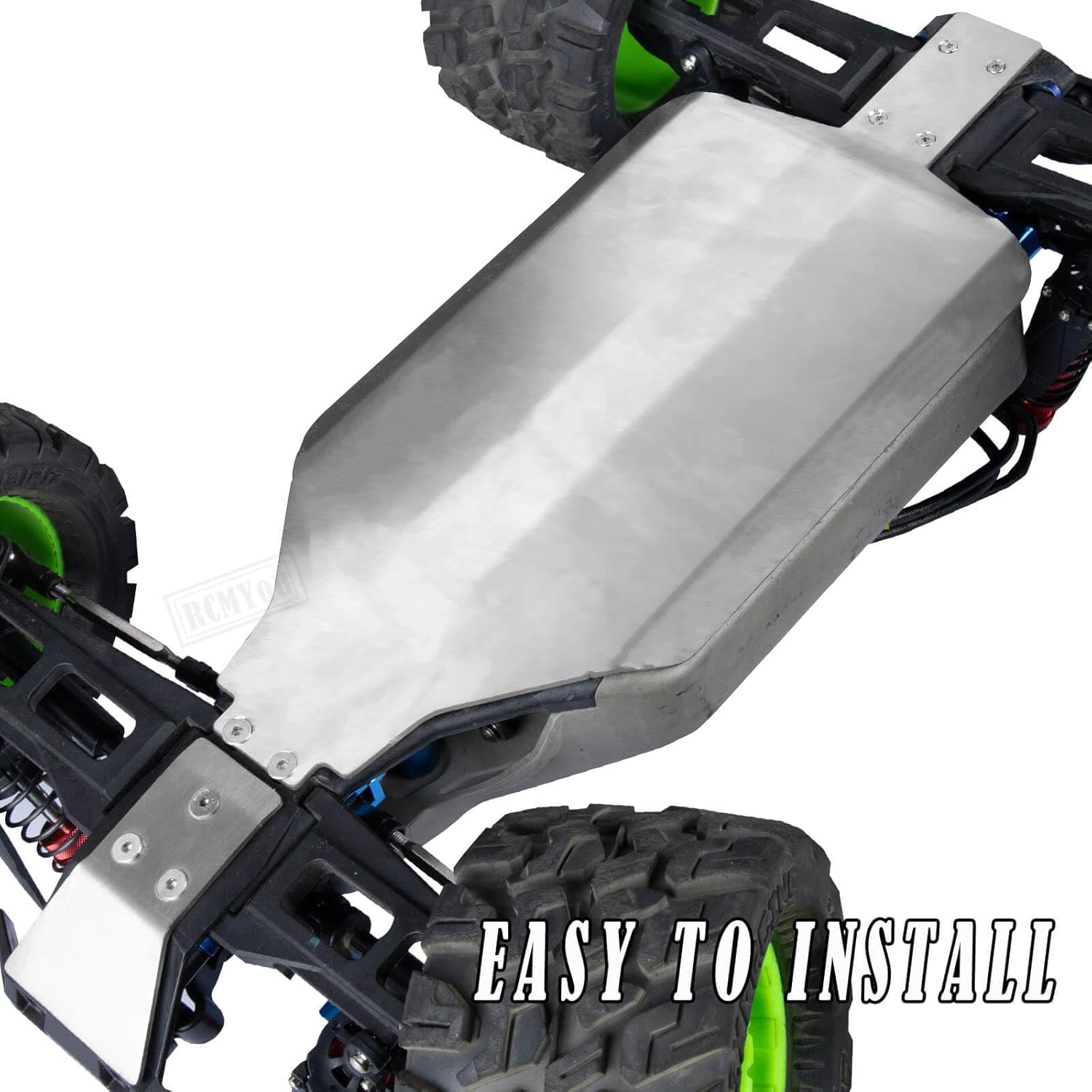 Stainless Steel Chassis Protect Armor Skid Plate Guard Upgrades Part for 1/10 Rustler 4x4 VXL,Chassis Protect Armor Full Version Hops Up,Silver