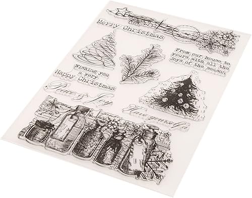 Miniatura 5 de Sellos de silicona transparentes para árbol de Navidad para hacer tarjetas, sellos de goma transparente para álbumes de recortes, álbum de fotos,
