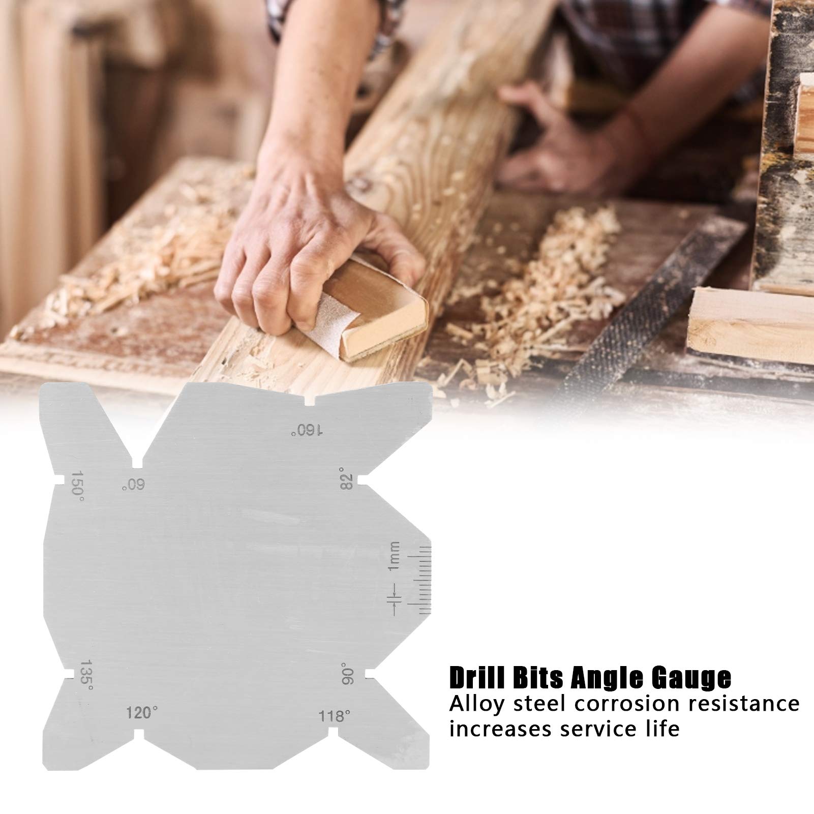 Drill Bits Angle Gauge, 3pcs Drill Bits Angle Gauge Alloy Steel Angle Measuring Gage Hand Measure Tools for Drill Bits Sharpener, Table Saw