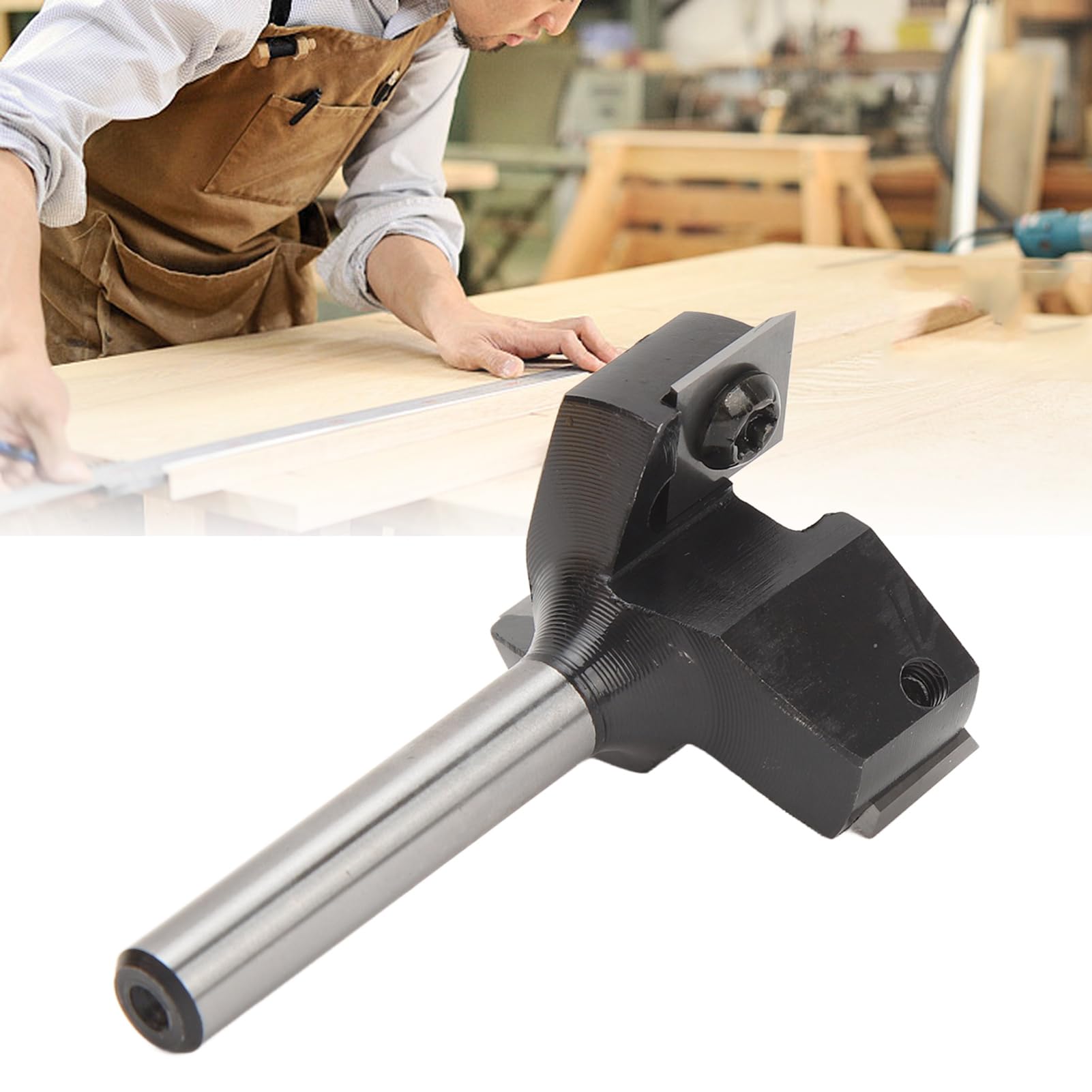 Punta per fresa Spoilboard da 1 1/2, inserto in carburo, design a 3 scanalature, resistente agli urti, per fresatrici CNC e portatili, superfici in compensato e piallatura