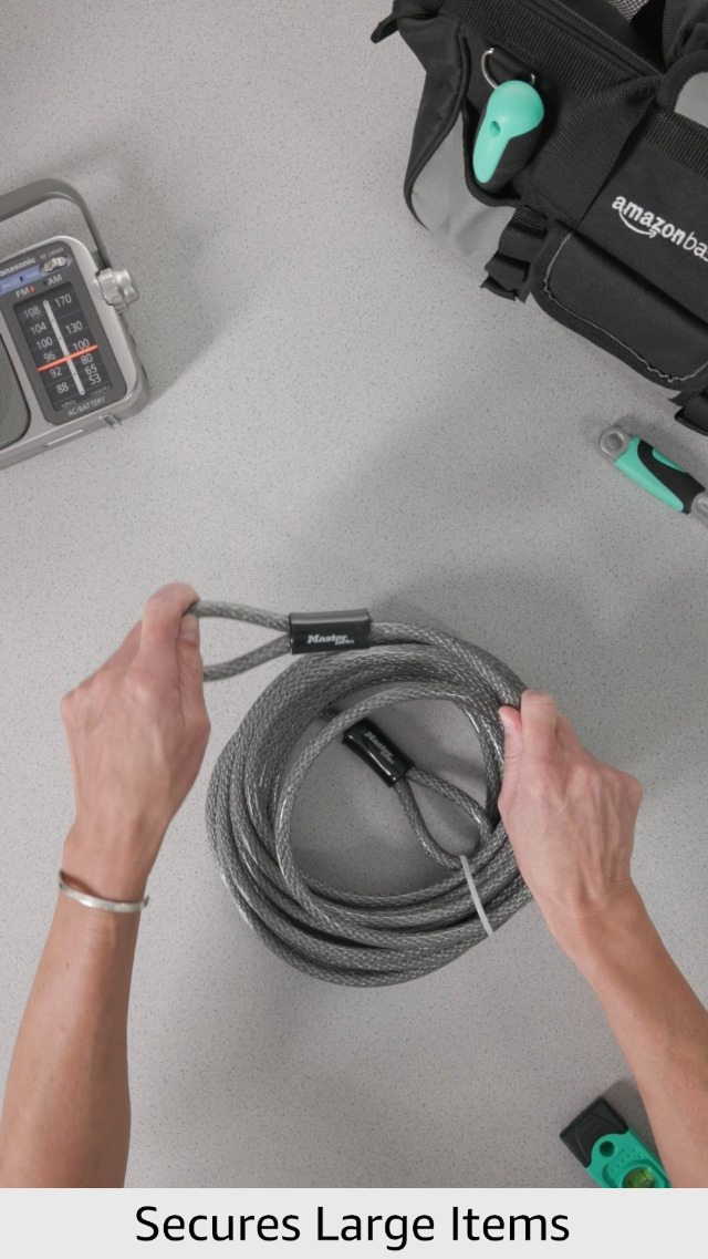 Master Lock Steel Bike Lock Cable, 30 ft. Long x 3/8 in. Diameter
