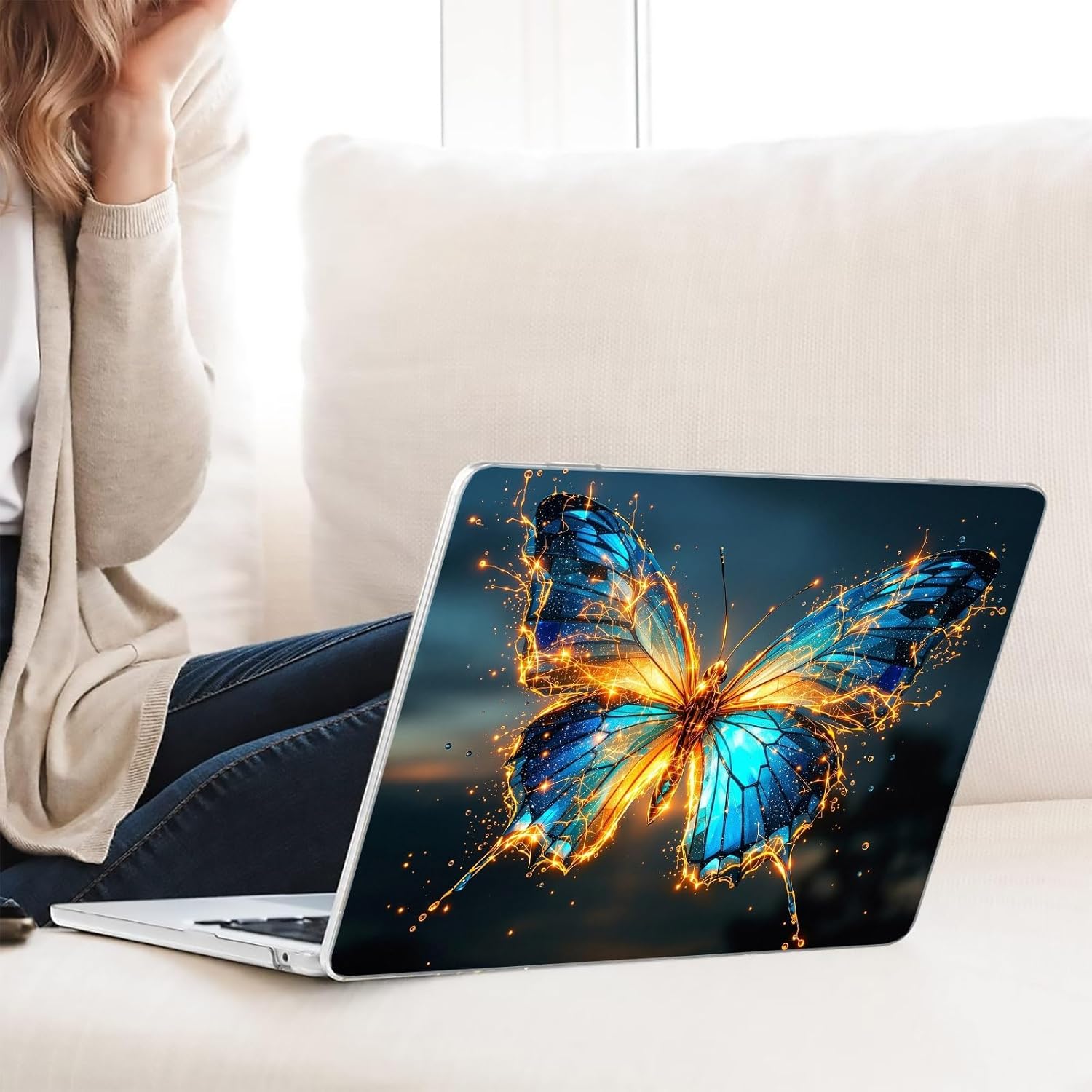 Compatible with MacBook Neo 13-inch, Hard Shell Case with Keyboard Cover and Screen Protector (A3404 A18 Pro chip, 2026 Release) - Butterflies MC21880