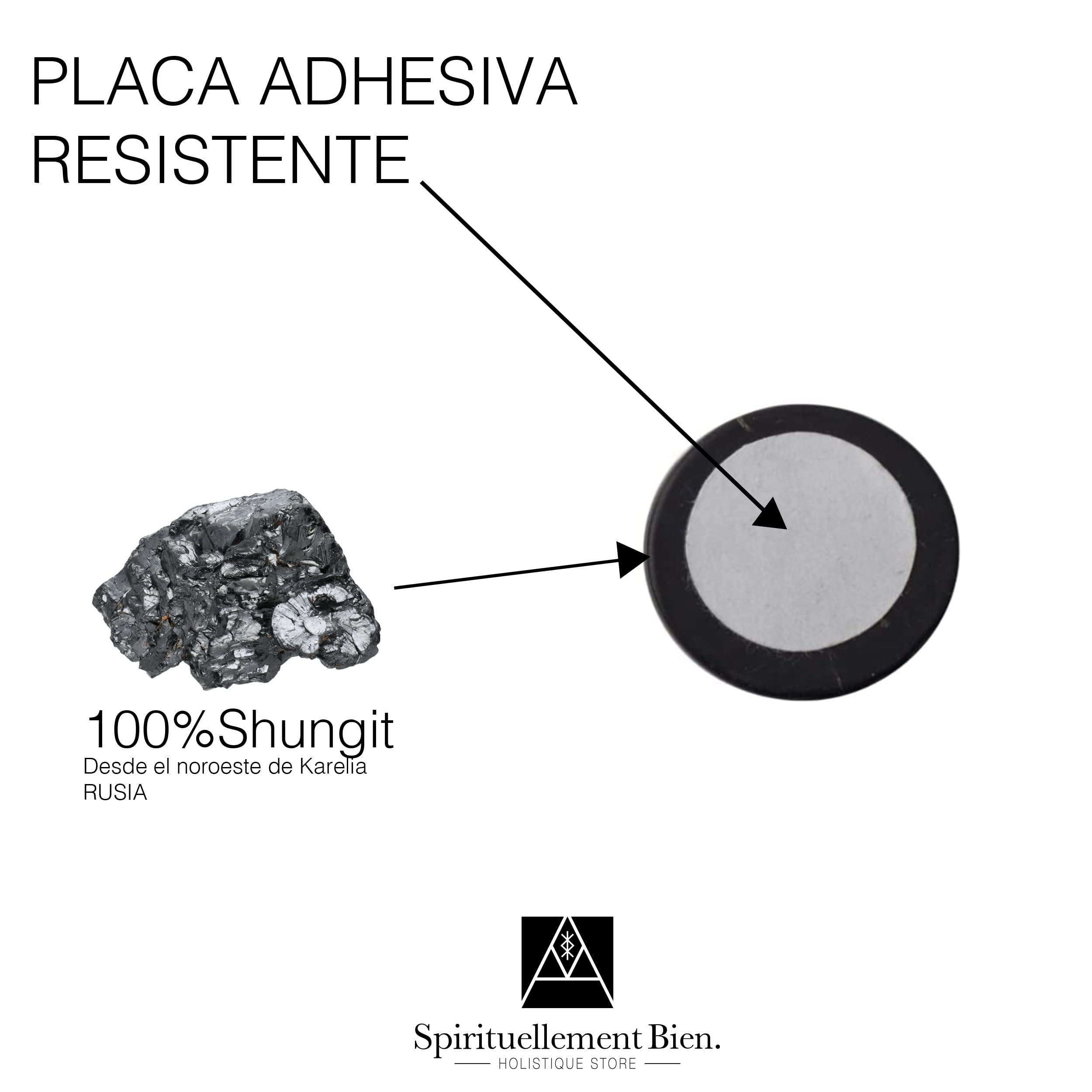Lote de 6 pastillas de parche adhesivo de shungite piedra natural lithotherapie - piedra natural de protección anti ondas electromagnéticas para su teléfono móvil, wifi