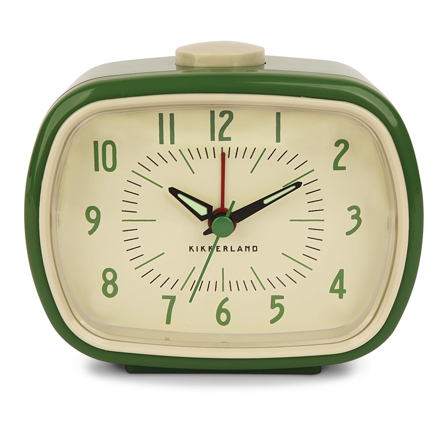Kikkerland Retro Alarm Clock Vintage Decor for Bedroom Nightstand Living Room or Office Battery Operated Decorative Analog Clock