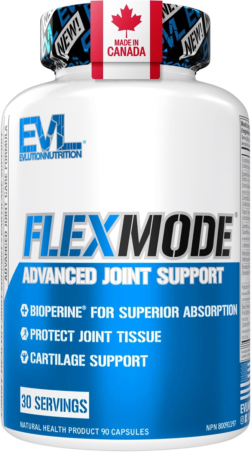 FlexMode Glucosamine Joint Support | With Glucosamine Chondroitin MSM, Boswellia Serrata, Turmeric & More | Supports Healthy Cartilage & Joint Pain Relief | Made in Canada | 90 Ct (30 Servings)