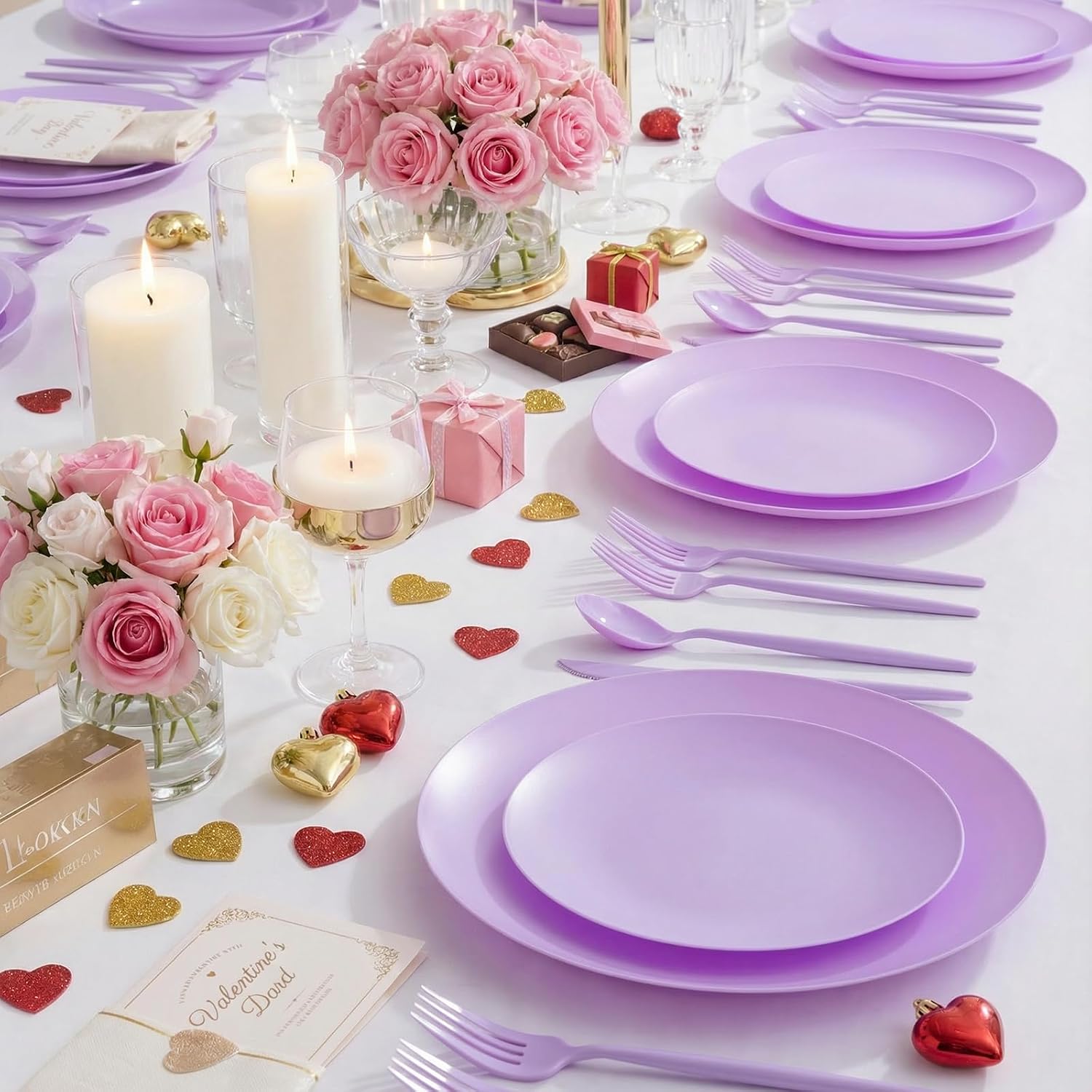  150pcs Premium Purple Plastic Plates for Parties Matte Finish thumbnail