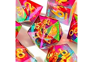 YEMEKO Laser Liquid Core Rainbow Dice Set
