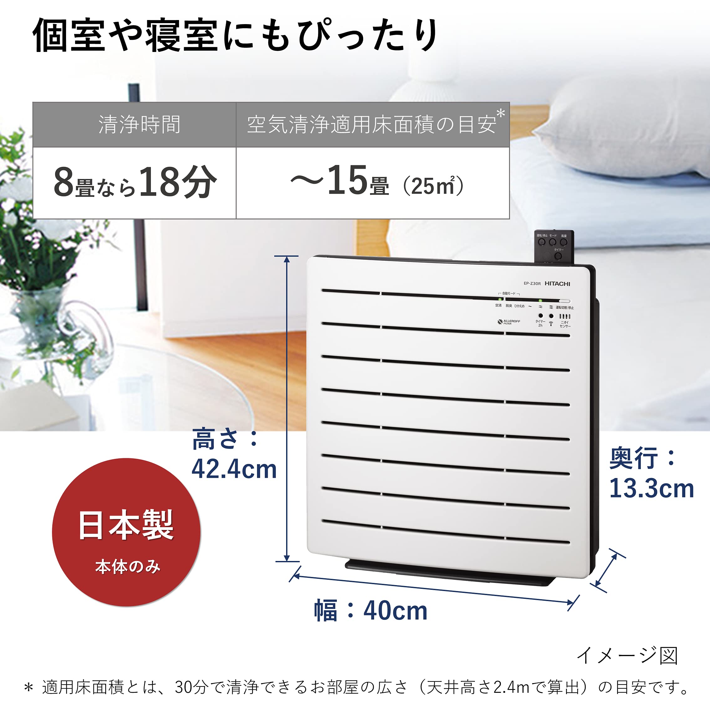 Amazon | 日立 空気清浄機 クリエア ~15畳 床置き・卓上兼用タイプ PM2  