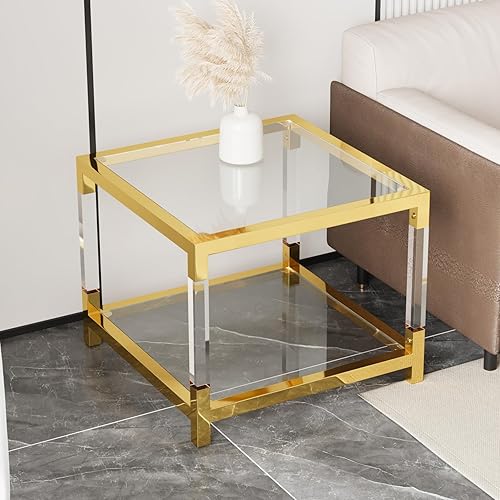 Miniatura 34 de Mesa consola de cristal dorado de lujo moderna de 55 pulgadas, mesa de entrada delgada con base de acero inoxidable brillante con espejo Consola