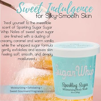 Primal Elements Sugar Scrub, Exfoliating Sugar Whip, Face and Body Cleanser, Moisturizer, Sparkling Sugar, 10 oz Package