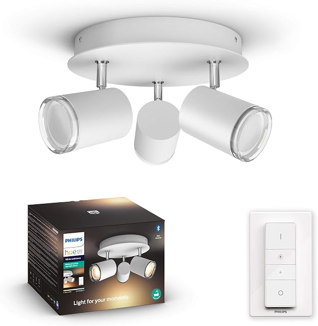 Philips Hue White Ambiance Adore Bathroom ceiling spot Light Hue White Ambiance Adore Bathroom ceiling spot Light, Smart ceiling Light, White, Bluetooth/Zigbee, LED, GU10, Variable