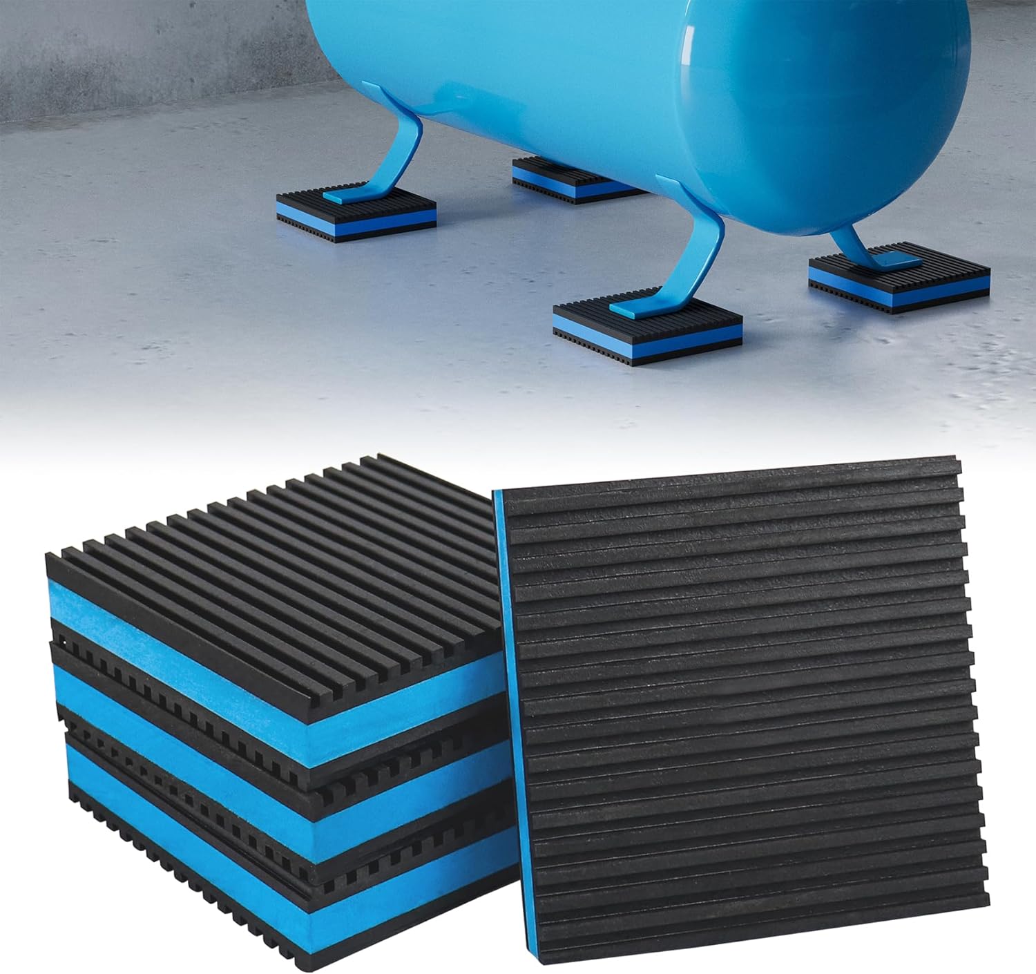 BJADE'S Anti-Vibration Isolation Rubber Pads,2 x 2 x 7/8 inch Heavy Duty EVA Pad for HVAC,Air Compressor,Air Conditioner,Washer and Dryer