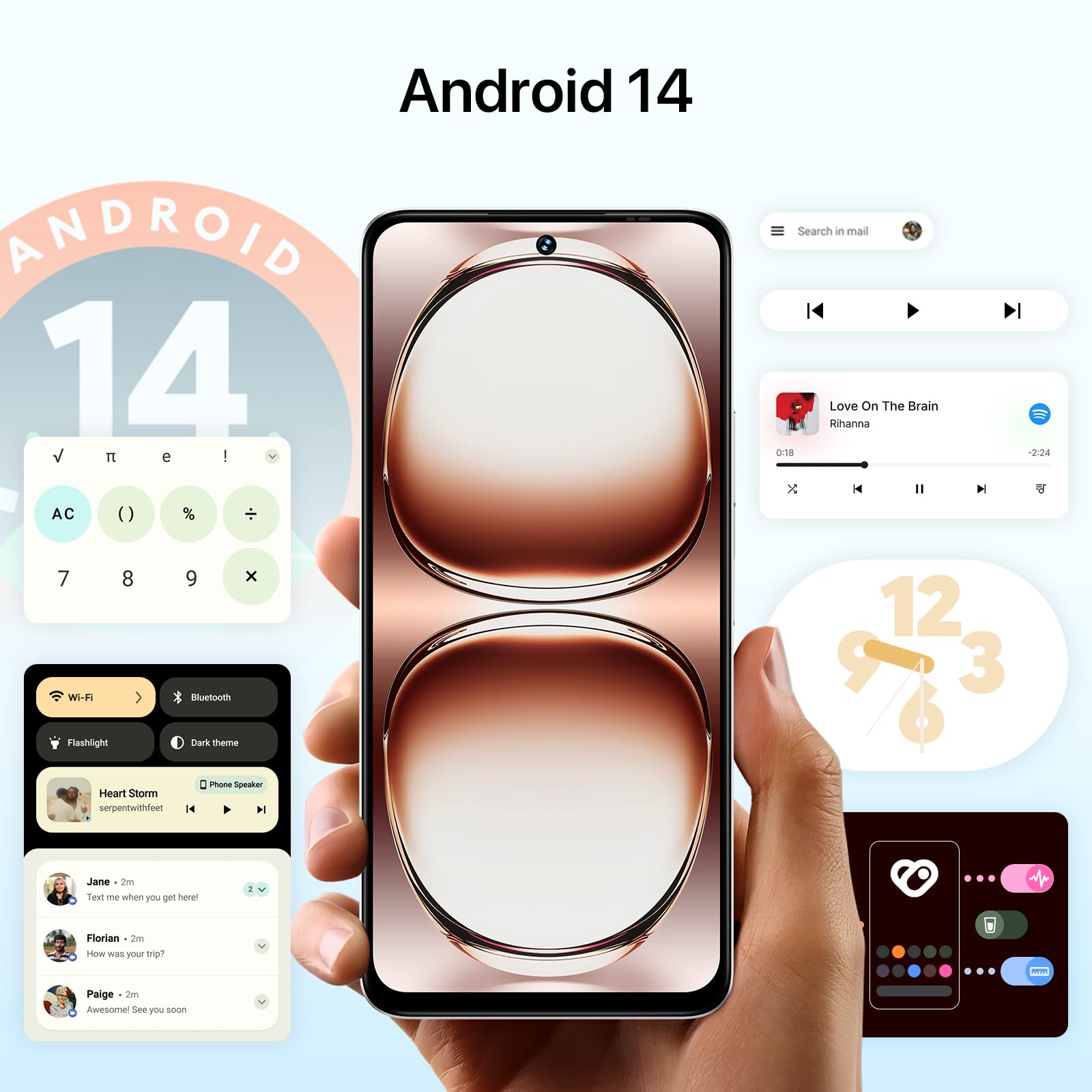 UMIDIGI Handy Android 14, 8+256GB/1TB TF Smartphone Ohne Vertrag, 120Hz 6.8 Zoll HD+ Smartphone, Bluetooth 5.2, 5000mAh, Octa Core, 4G Dual SIM/Face ID/Fingerprint/13MP/GPS/OTG-Note 100A