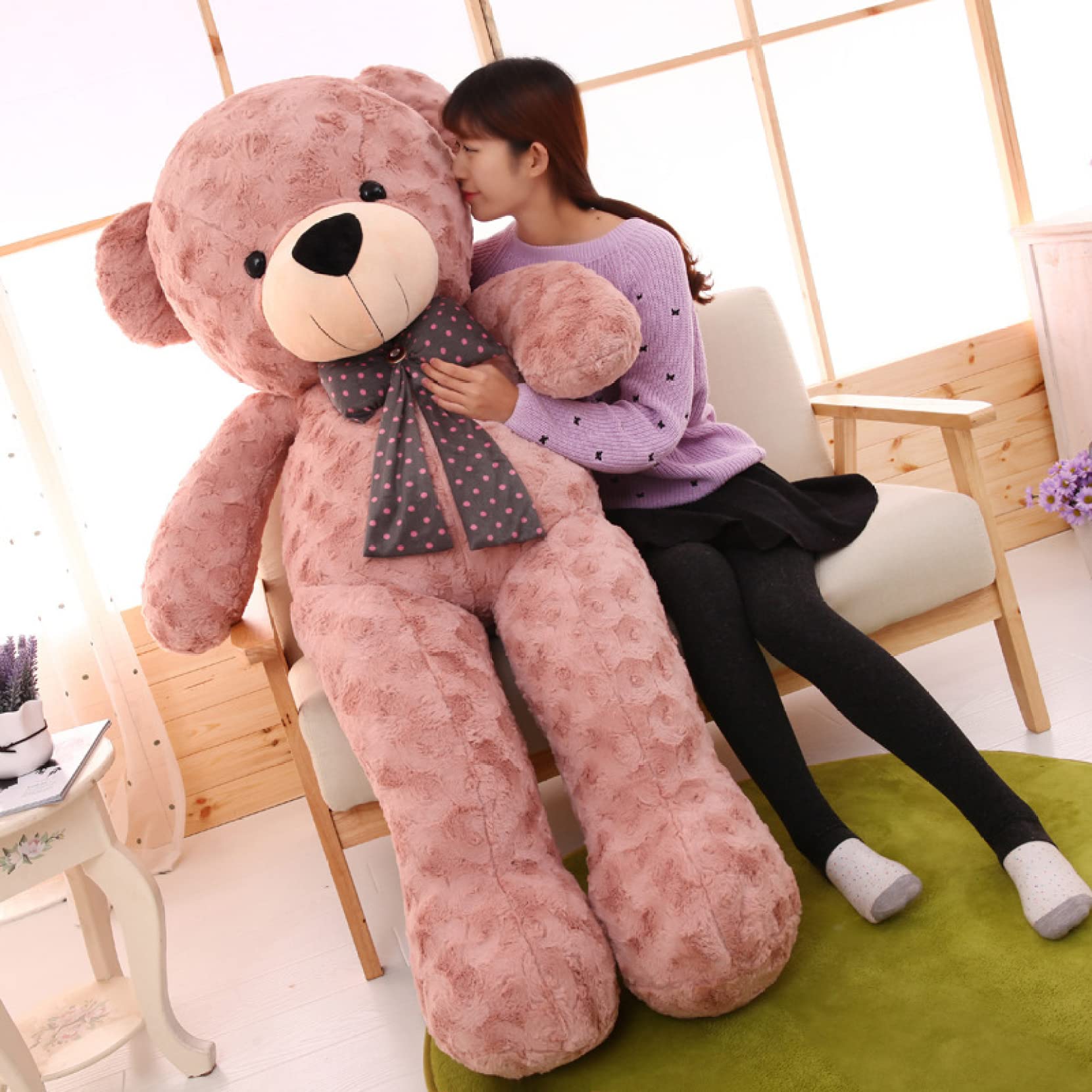 Amazon.co.jp: M．ASSOLATO ぬいぐるみ 特大熊 ピンク くま