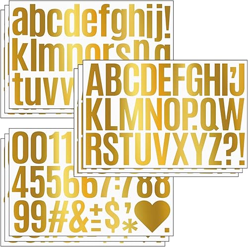 Miniatura 8 de Calcomanías de números y letras de 2.5 pulgadas, 12 hojas de calcomanías autoadhesivas de vinilo, kit de letreros de buzón para el hogar, negocios,