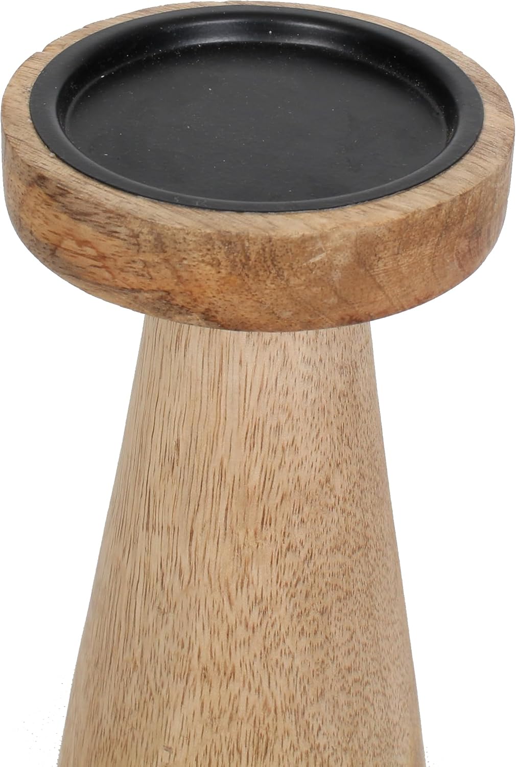 Set of 3 Pieces Wood Pillar Candle Holders, Mango Wooden Candlesticks Holders 12 Inch, 10 Inch, 8 Inch Height (Natural)