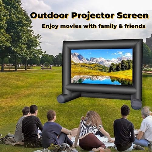 Miniatura 5 de Pantalla de proyector inflable de 18 pies para exteriores, incluye ventilador de inflado, amarres y bolsa de almacenamiento, ideal para fiestas al