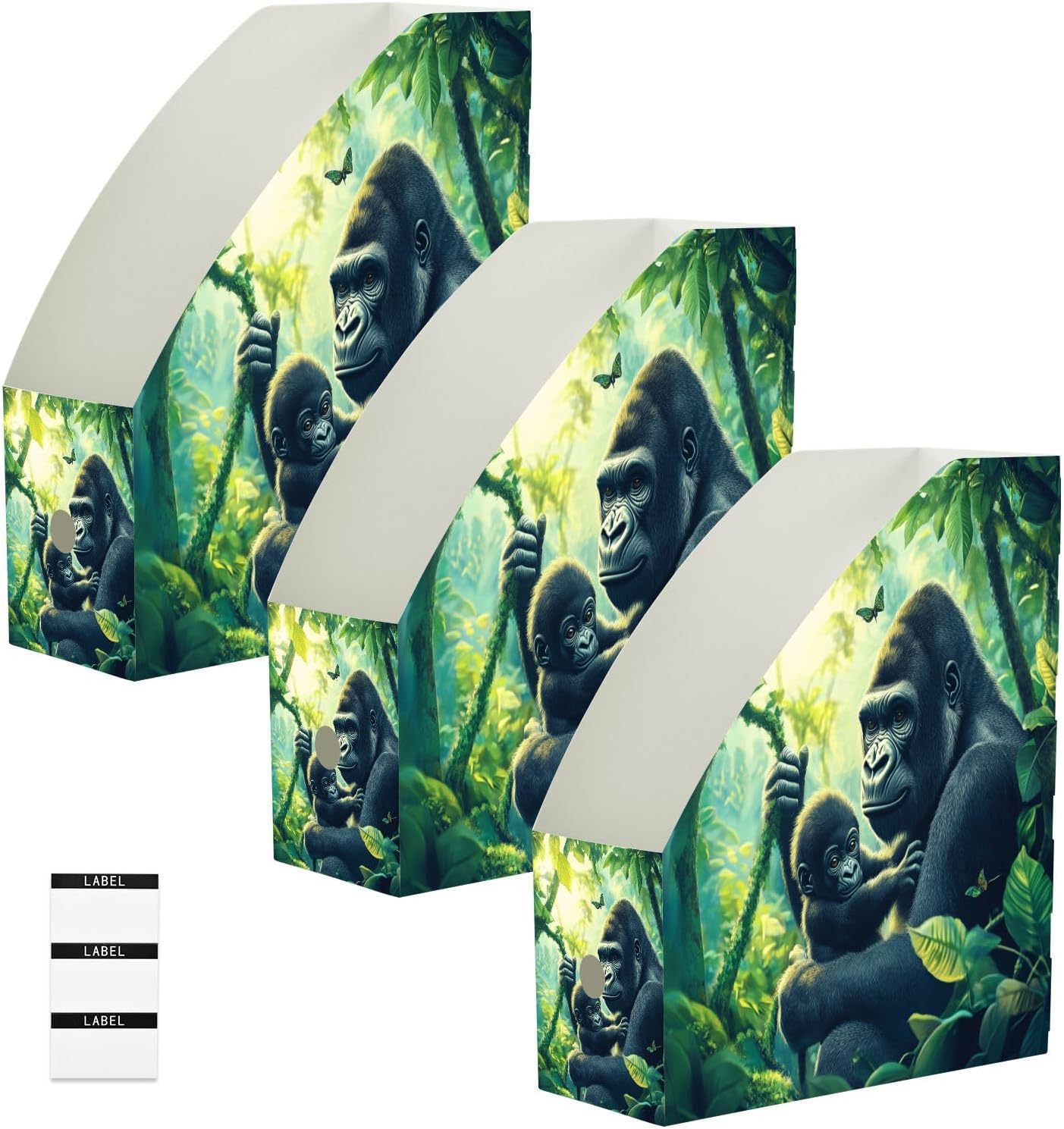 OTVEE Gorilla Family File Holder Organizer – Foldable PP Desktop Rack, Waterproof & Scratch-Resistant, Ideal for Home Office & Library