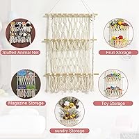 Vista 4 de Red de animales de peluche o hamaca hecha a mano para animales de peluche, esquina para colgar en la pared para almacenamiento organizador soporte