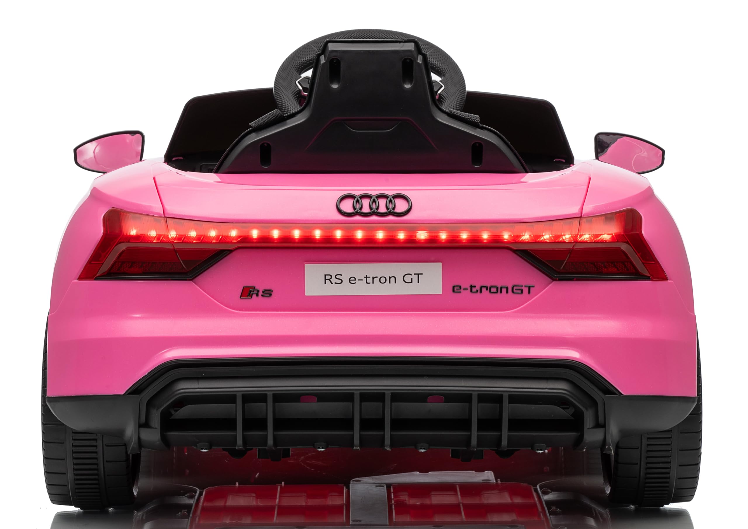 Audi RS e-tron GT Auto Elettrica per Bambini 12V con Telecomando Parentale – Macchina Cavalcabile con Porte Apribili, Cinture di Sicurezza a 3 Punti, Luci LED, MP3 USB SD, Ammortizzatori Rosa