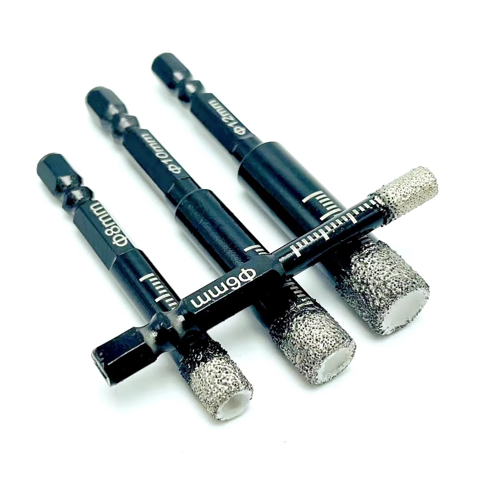 Wiertło do płytek ceramicznych lutowane na sucho 5-16 mm sześciokątny trzpień marmur granit płytki szkliwione otwór otwór wiertło diamentowe wiertło do filiżanki (100 szt. (8 mm))