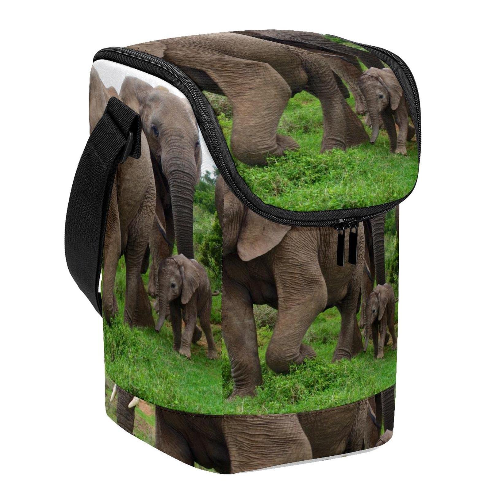 Bolsa de almuerzo aislada con estampado resistente de elefante