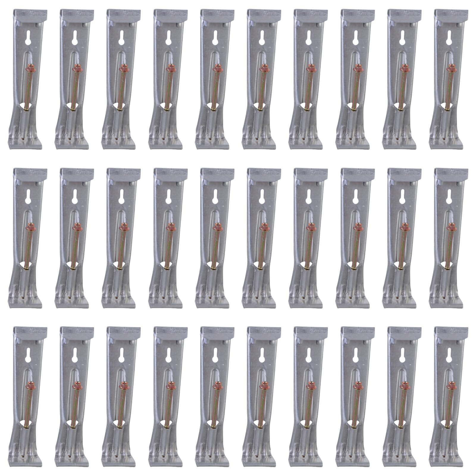 Msioytog Multicolor 30Pcs Hide Bracket Gutter Hangers Quick Screw Clip For 5 Inch K Styles Aluminum Gutters Includes Hexes Drill Bit Gutter Installation