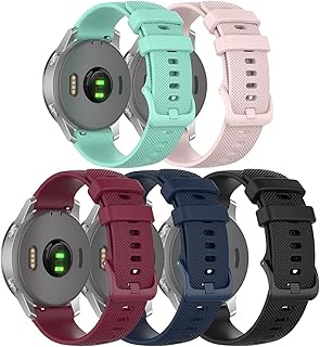 5-Pack Compatible with Garmin Forerunner 255S/Venu 2S Bands 18mm, Replacement Breathable Lightweight Soft Silicone Sweat Resistant Sport Wristbands Band for Venu 2S (Not for Venu 2)