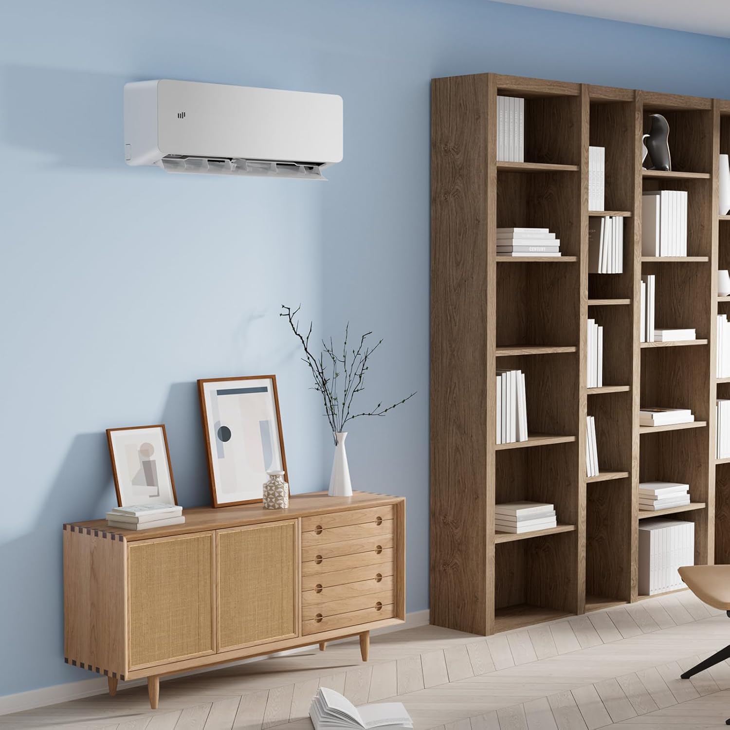 Upstreman 12000 BTU Ductless Mini Split Air Conditioner, 115/230V Mini Split Heating System, 20 SEER2 Energy Efficient Inverter AC, Up to 750 Sq. Ft, App Control, with Mounting Brackets (230V)