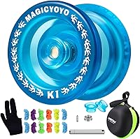 Vista 26 de MAGICYOYO YoYo K1 Plus responsivo que brilla en la oscuridad en verde para niños principiantes, YoYo de plástico ABS con guante, bolsa