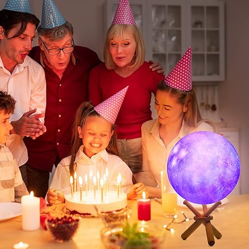 Miniatura 4 de BEISHIDA Lámpara de luna, lámpara 3D de luna de galaxia de 3.9 pulgadas, regalos para niñas de 6, 7, 8, 9, 10, 11, 12, 13, 14, 15, 16 años, regalos
