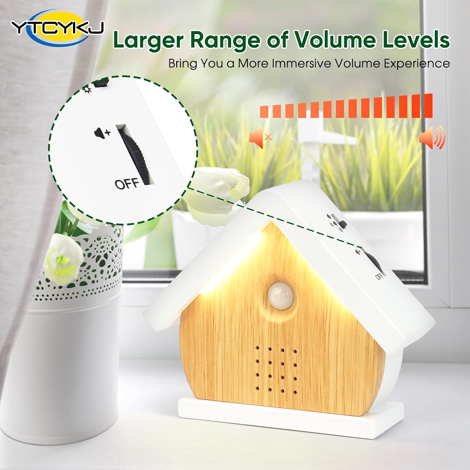 Singing Bird Box Original, Nature Sound Box with Motion Sensor – Portable Birds Chirping 12 Soothing Sounds, Timer, Night Light, Sound Therapy for Baby & Adult Sleep, Focus, Relaxation