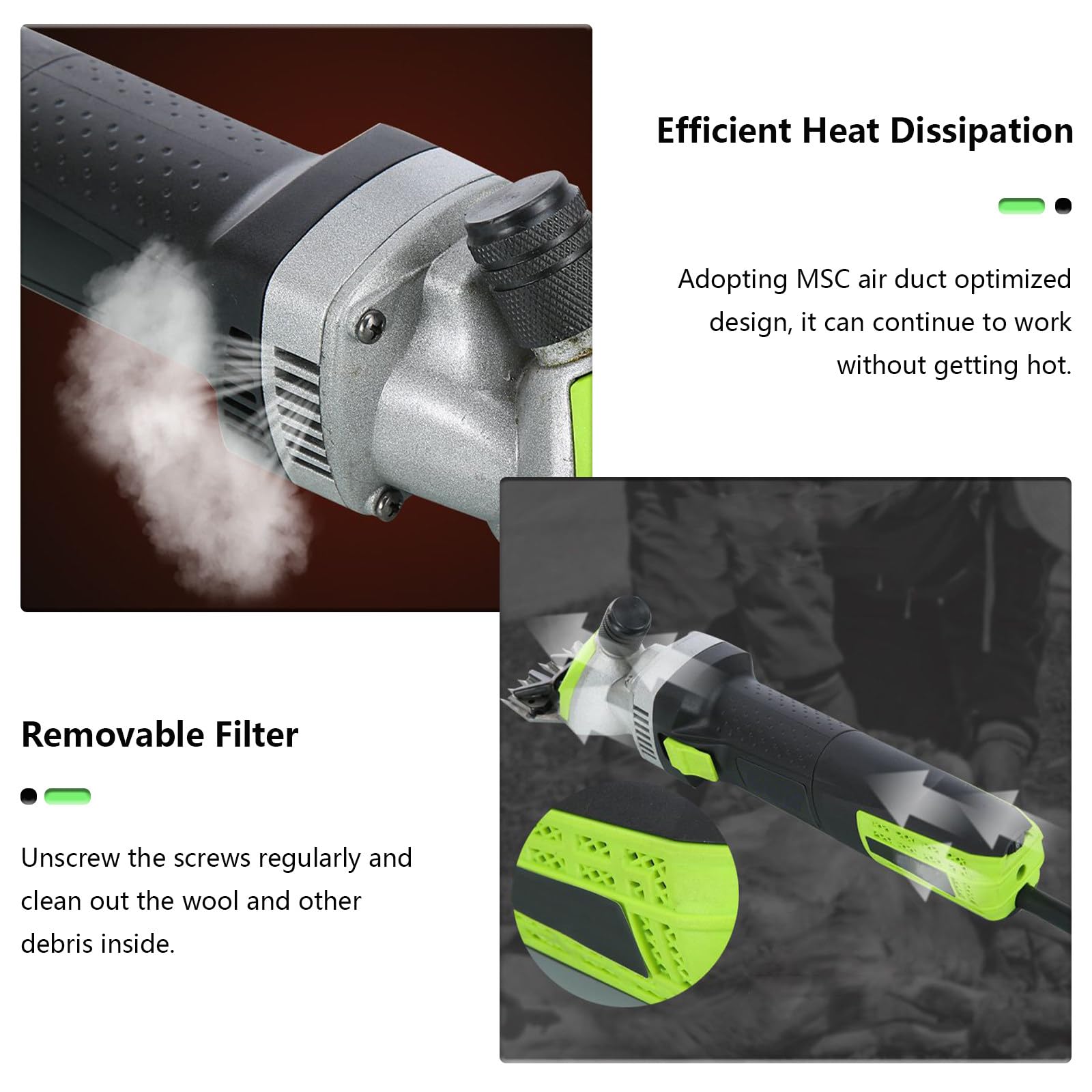 Forbici per Pecore 850W, Tosatrice per Animali a 6 velocità con Custodia per Toelettatura, Kit per Toelettatura per Bestiame da Fattoria per Capre Pecore Bovini Peli Spessi Cani Cavalli Animali