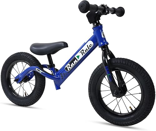 Miniatura 2 de RoyalBaby Bicicleta de equilibrio para niños con marco de aleación de aluminio ultraligero y duradero, para niños de 2 a 5 años, 12 pulgadas, azul