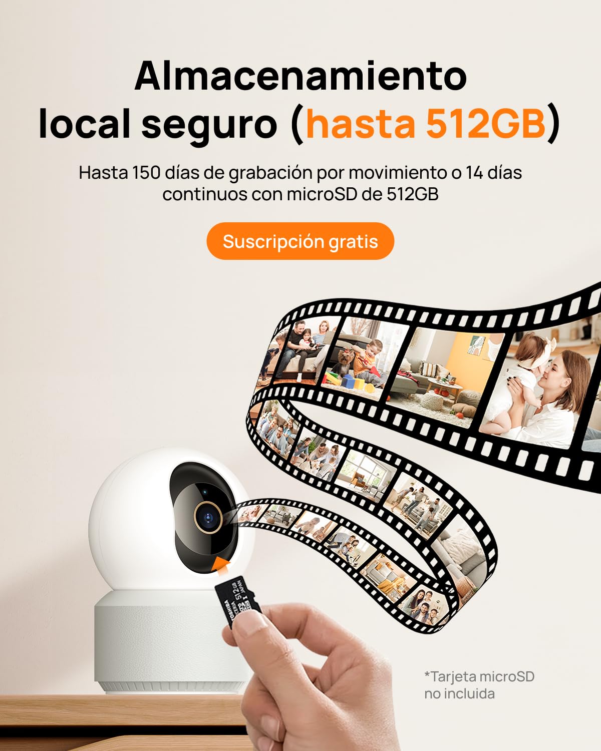 Anona Pano 4K Cámara Vigilancia WiFi Interior 360°, 8MP Detección de Perros