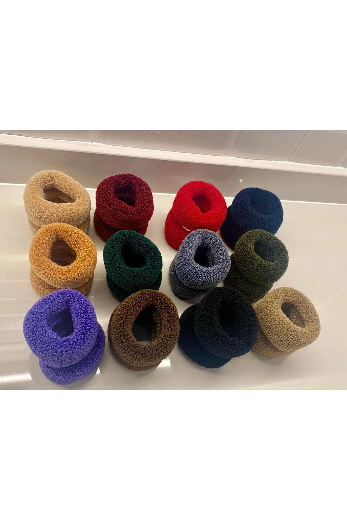 Miyamore Takı Teddy 24 adet renkli saç lastik tokası wintly Rengarenk