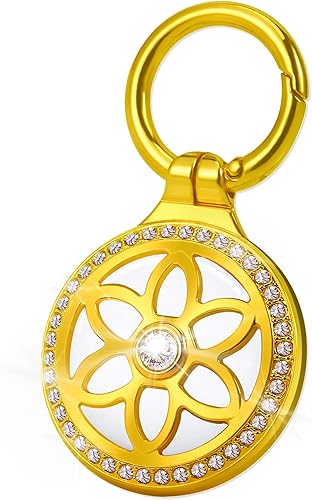 Soporte para Airtag, Llavero de Metal con Insignia de Diamantes de Imitación para Airtag, Soporte para Air Tag con Diamantes Brillantes para Apple