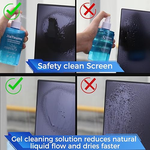 Miniatura 9 de Limpiador de pantalla de automóvil, spray de limpieza antigoteo para computadora portátil con paño para CD LCD, LED, teléfono electrónico, monitor,