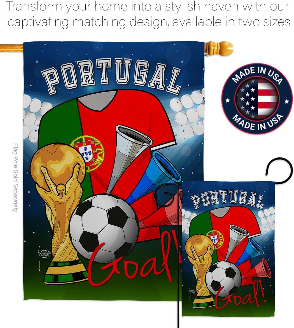 World Cup Portugal Flags Portuguese Banner Room Wall Art Patio Porch Lawn Garden Flag Outdoor Decorations Tapestry Yard Signs FIFA Gifts Sports Fan Trophy Soccer Game Football Made In USA