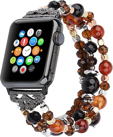 Amazon.com: Correa de cuentas compatible con Apple Watch de 1.496 pulgadas,  1.575 pulgadas, 1.654 pulgadas, pulsera elástica de perlas de repuesto para  iWatch Series 6/5/4/3/2/1 para mujeres y niñas : Celulares y Accesorios