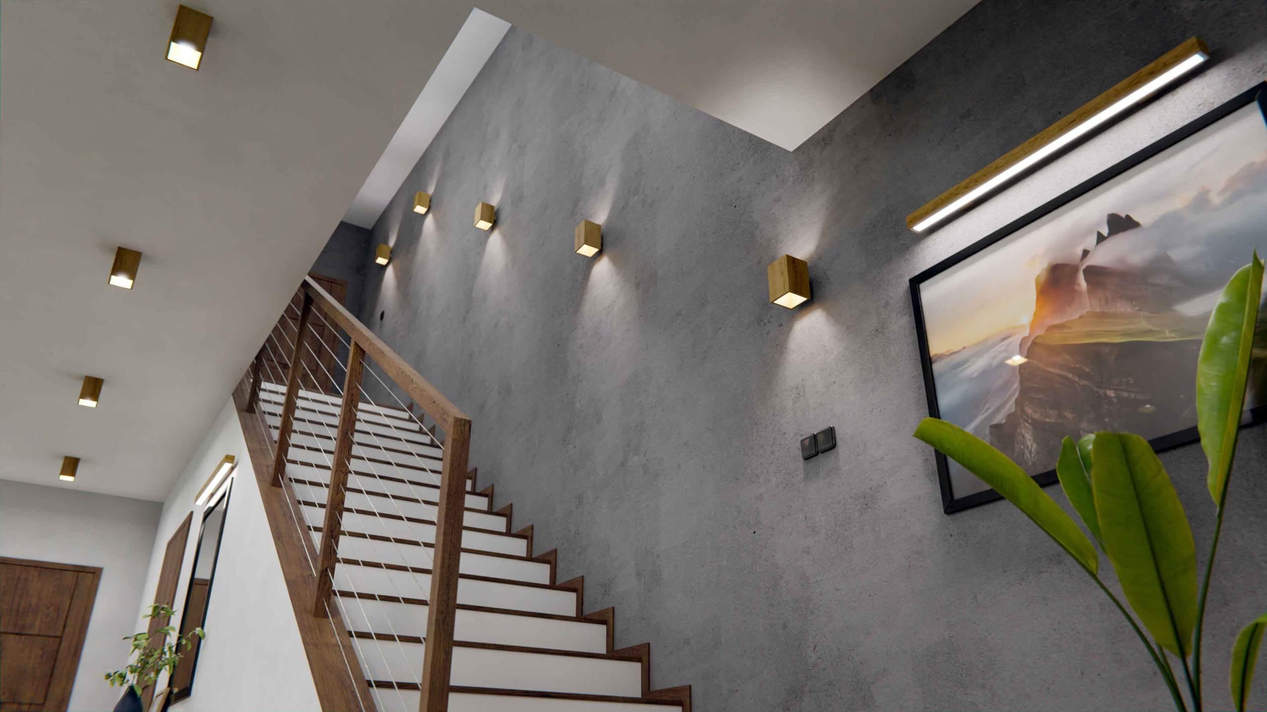 LED Wood Wandleuchte Innen Holz - Handgefertigte Wandlampe aus Eichenholz - Wandbeleuchtung G9 max. 12 W - Wandstrahler für Wohnzimmer, Badezimmer, Schlafzimmer und Treppenhaus, Glühbirne nicht inkl.