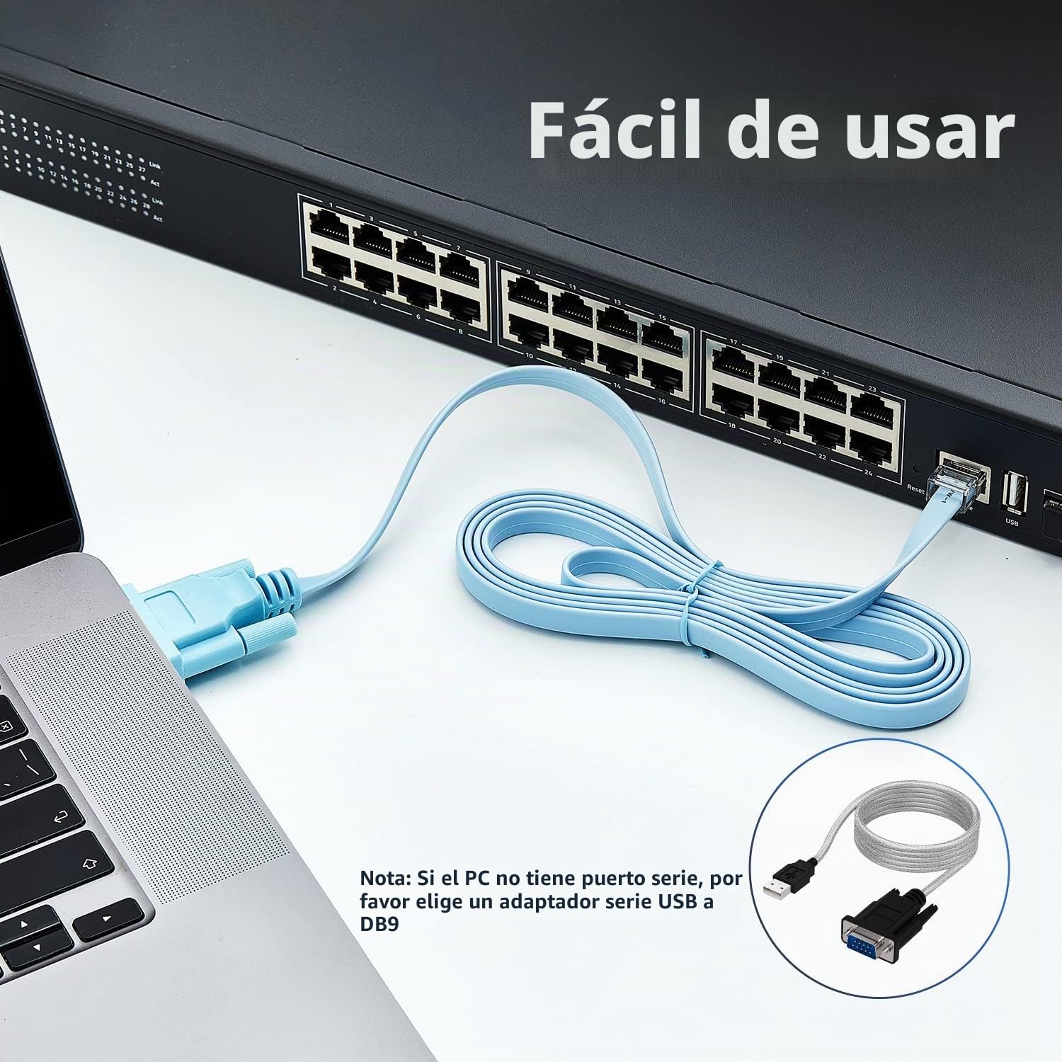 Cisco Cable De La Consola Cable Serie Rj45 a DB9 y RS232 a USB (2 en 1) Para El Dispositivo De Cisco 1.8M + 1M