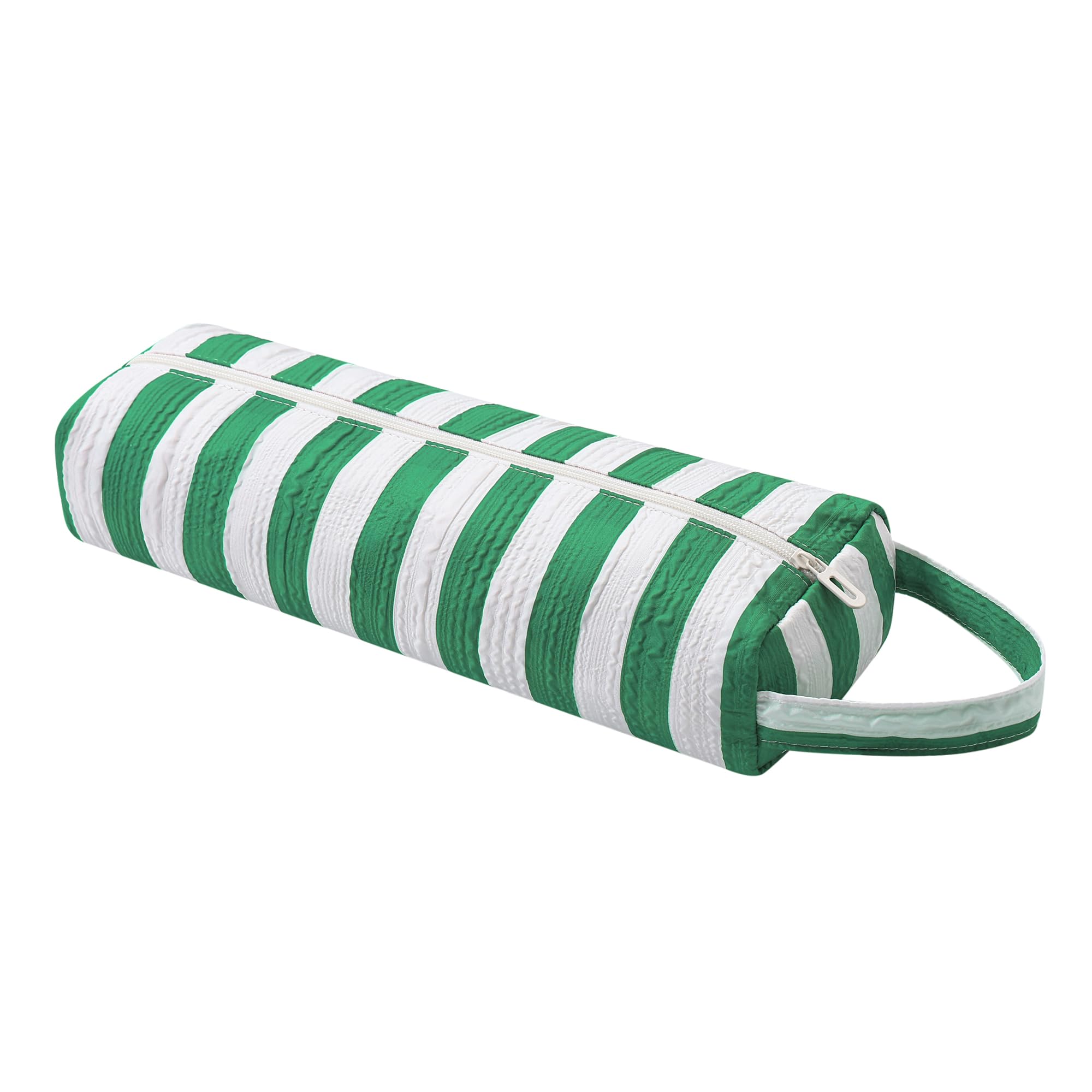 RSRSLEII Striped Hair Tools Travel Bag, Portable&amp;Foldable, Green&amp;White