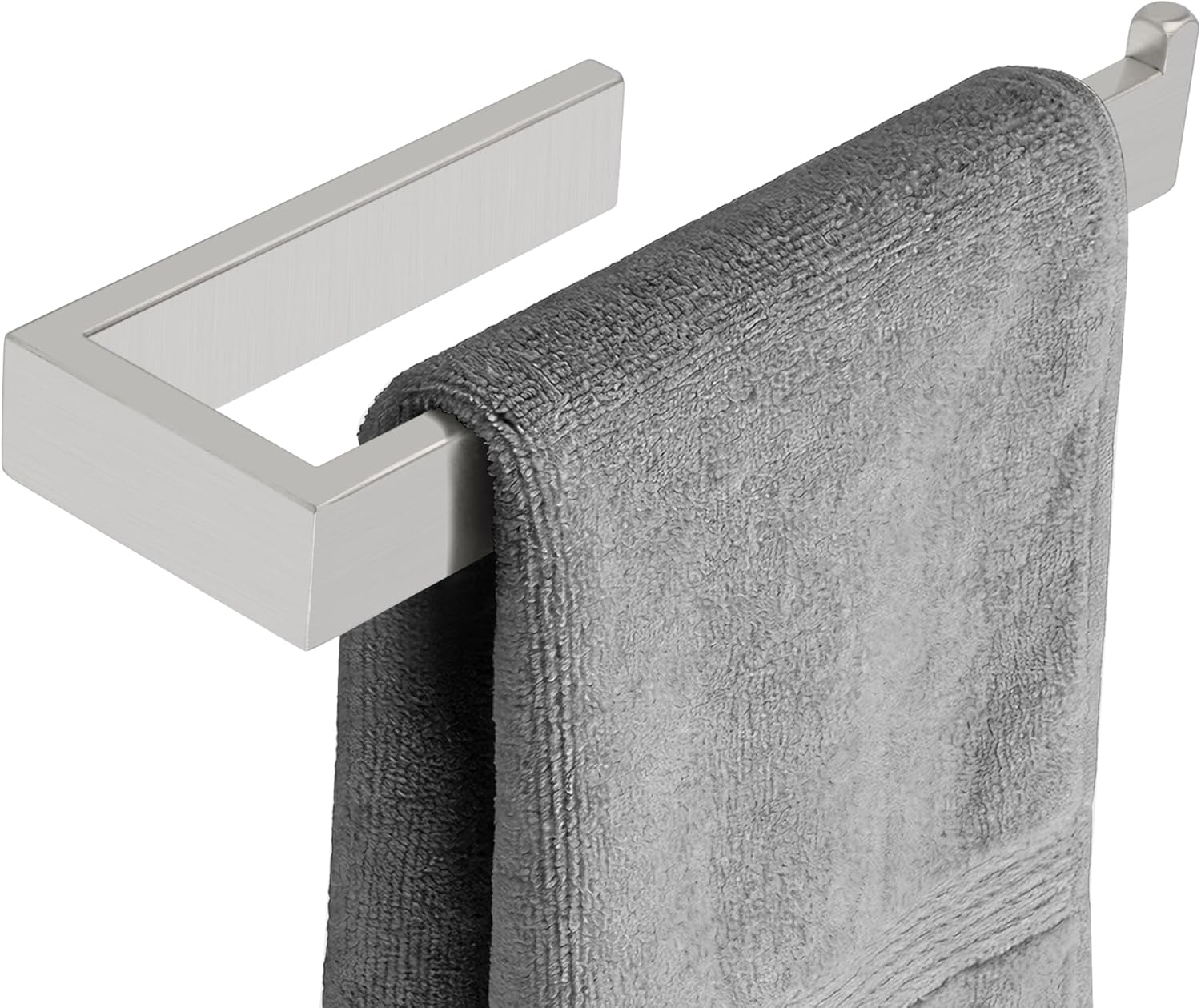 Sayayo Matte Black Towel Ring for Bathroom, 10 Inch Hand Towel Bar Towel Rack Towel Holder Wall Mounted Square, SUS304 Stainless Steel