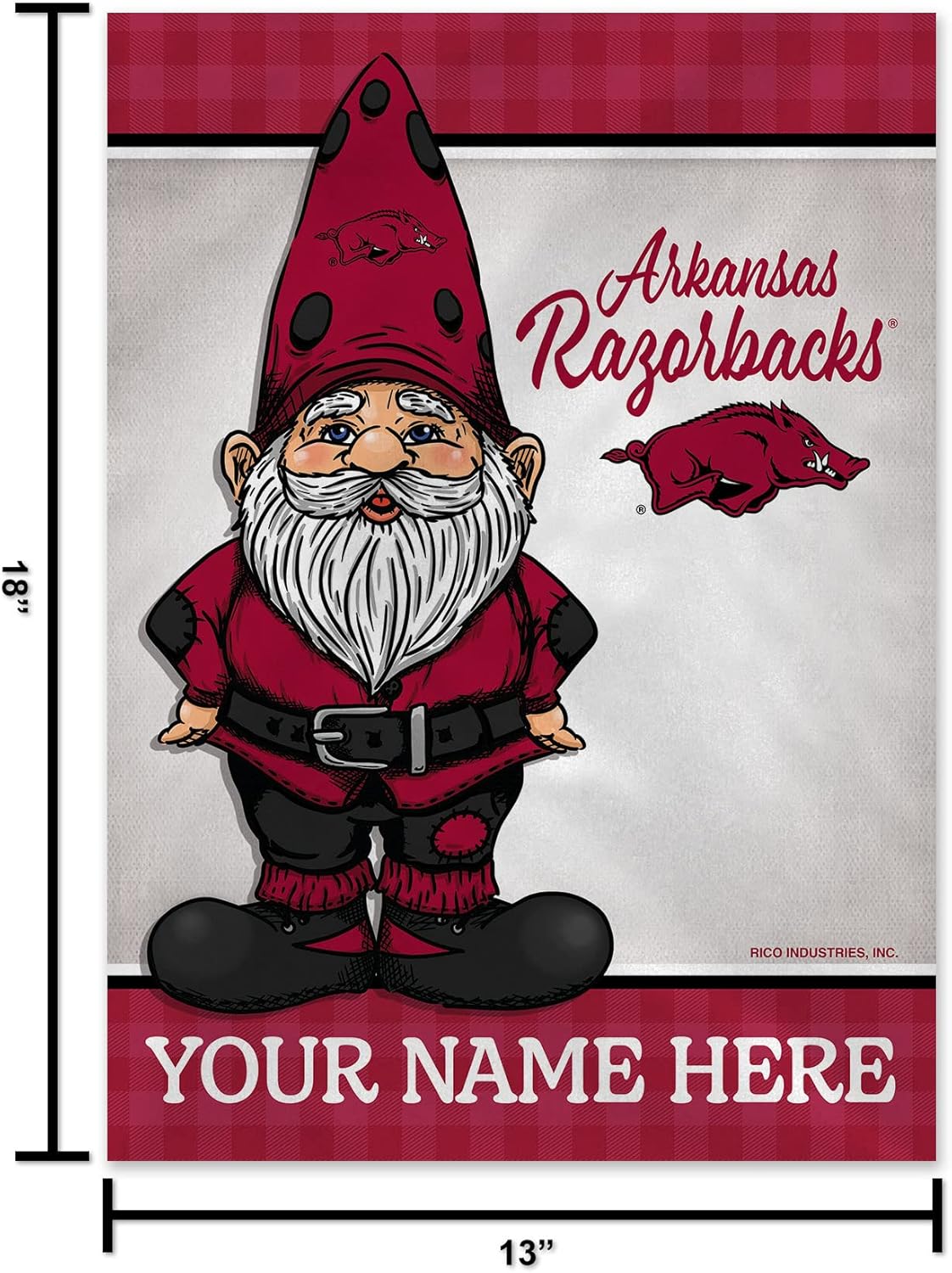Rico Industries NCAA Gnome Spring Personalized Garden Flag