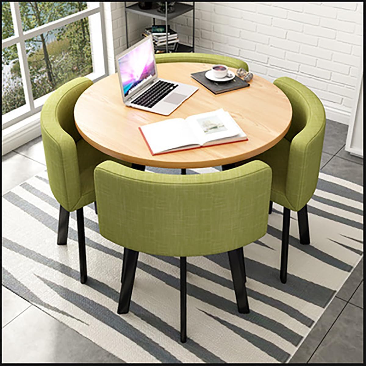 LSZMXI Table et Chaise Encastrables Petit Bureau Salle de Réceptiontable Basse et Chaise Ensemble Table de Réception et Chaise Table de Négociation Vente Boutiques Réunions Petites Tables Rondes