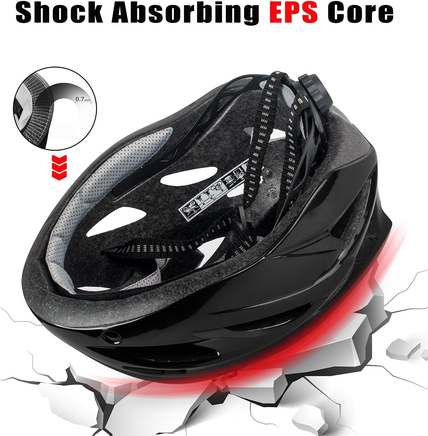 Shinmax Bike Helmet, Bicycle Helmet Men&Women Lightweight Design with LED Safety Rear Light Detachable Magnetic Visor Portable Bag Cycling Helmet with Adjustable Size