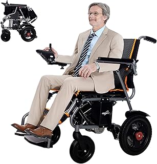 Nixlift Motorized Wheelchair for Senior Adults, Lightweight Comfortable Electric Power Wheelchairs, Dual Motor Travel Compact Wheelchair, 66 lbs Black 30*28*17 Inch