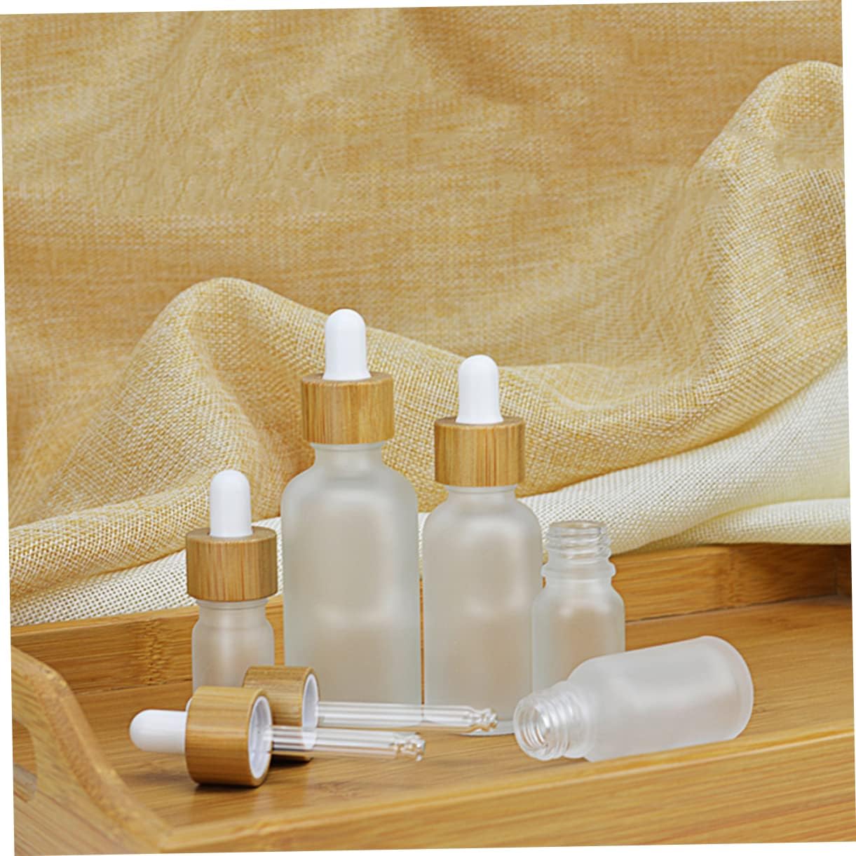 8pcs Glass Essential Oil Bottle Empty Dropper Bottles Essential Oil Drop Reusable for